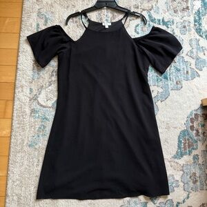 C Black Cold Shoulder Mini Dress